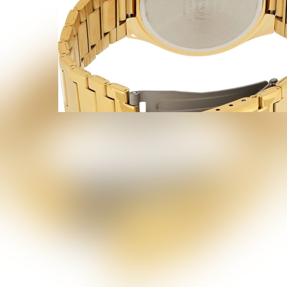Casio MTP1170N 7ARDF Round Men Gold Tone S-Steel Water Resistant Watch- NEW - Picture 2 of 2